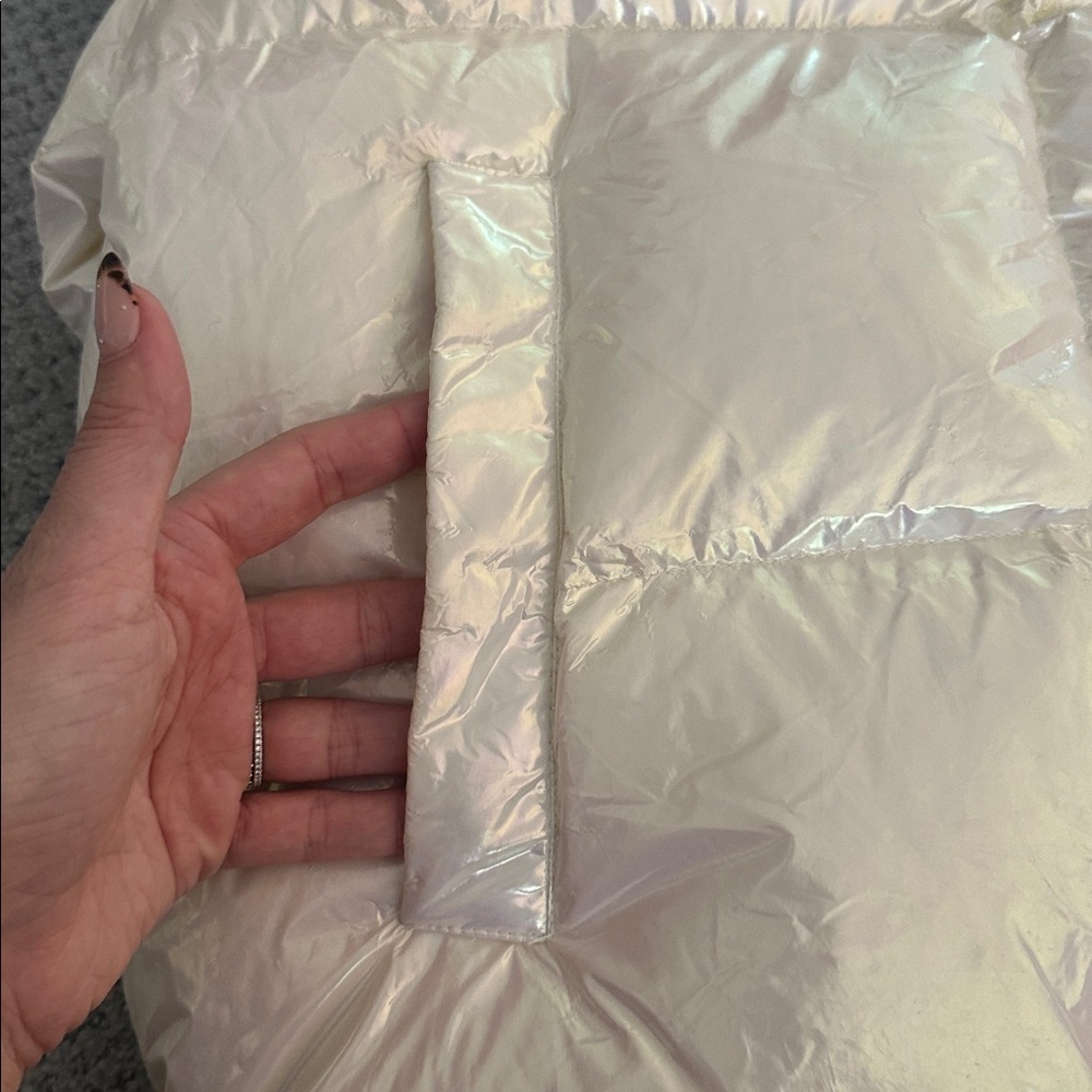 Moncler Iridescent Cream Puffer Jacket - Picture 16 of 17